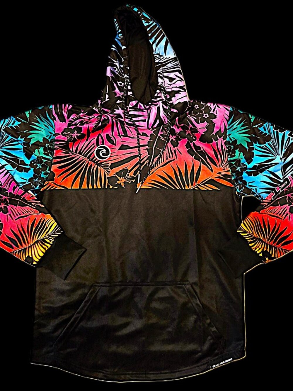 West Coast Goalkeeping Size Med Black Floral Colorful Pullover Hoodie Unisex NEW